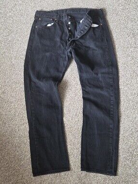 Levi’s 501 Straight Leg Men’s Jeans Y2K 38x34 (38x32) Black Button Fly Denim